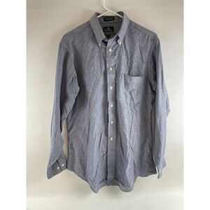 Surrey Shirt Men's Size 16 34-35 Blue White Button Down Long Sleeve Pocket